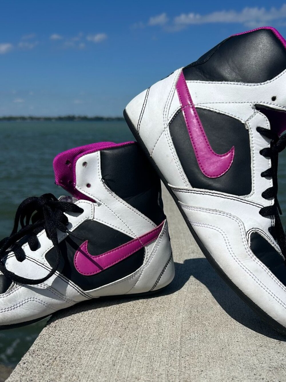 Nike Rare Greco Supreme Wrestling Shoes Black White Pink Women Size 8.5